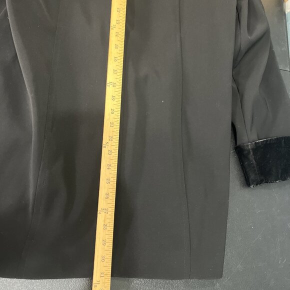 London Fog Rain Coat Womens Sz L Black Mid Length All Weather Velvet Cuff Trench - Picture 8 of 9